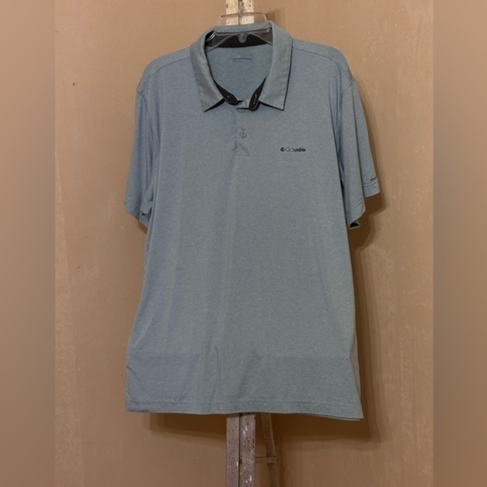 Columbia Men's Blue Gray Polo Shirt Sz XL